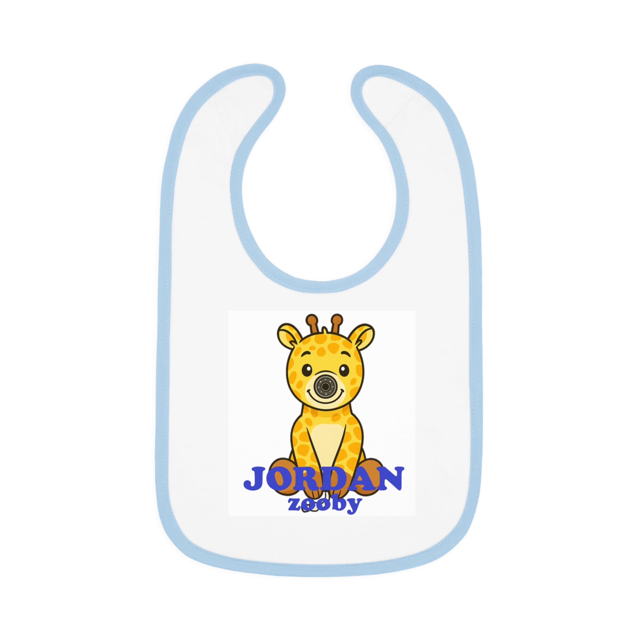 Baby Contrast Trim Jersey Bib Jordan Giraffe