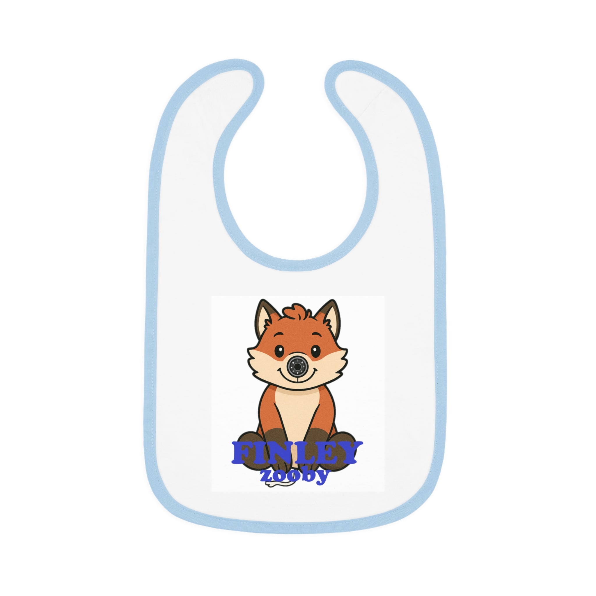 Baby Contrast Trim Jersey Bib Finley Fox