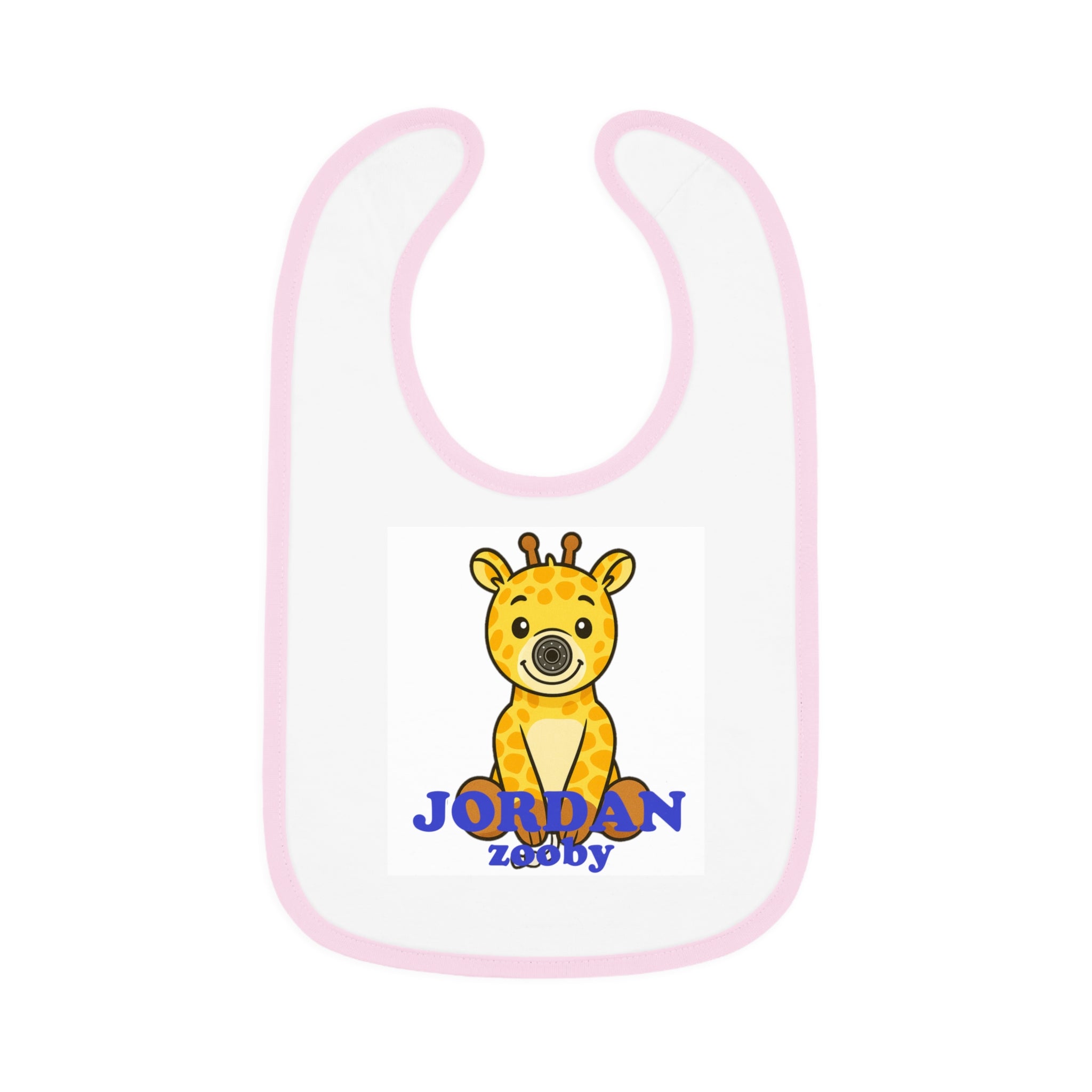 Baby Contrast Trim Jersey Bib Jordan Giraffe