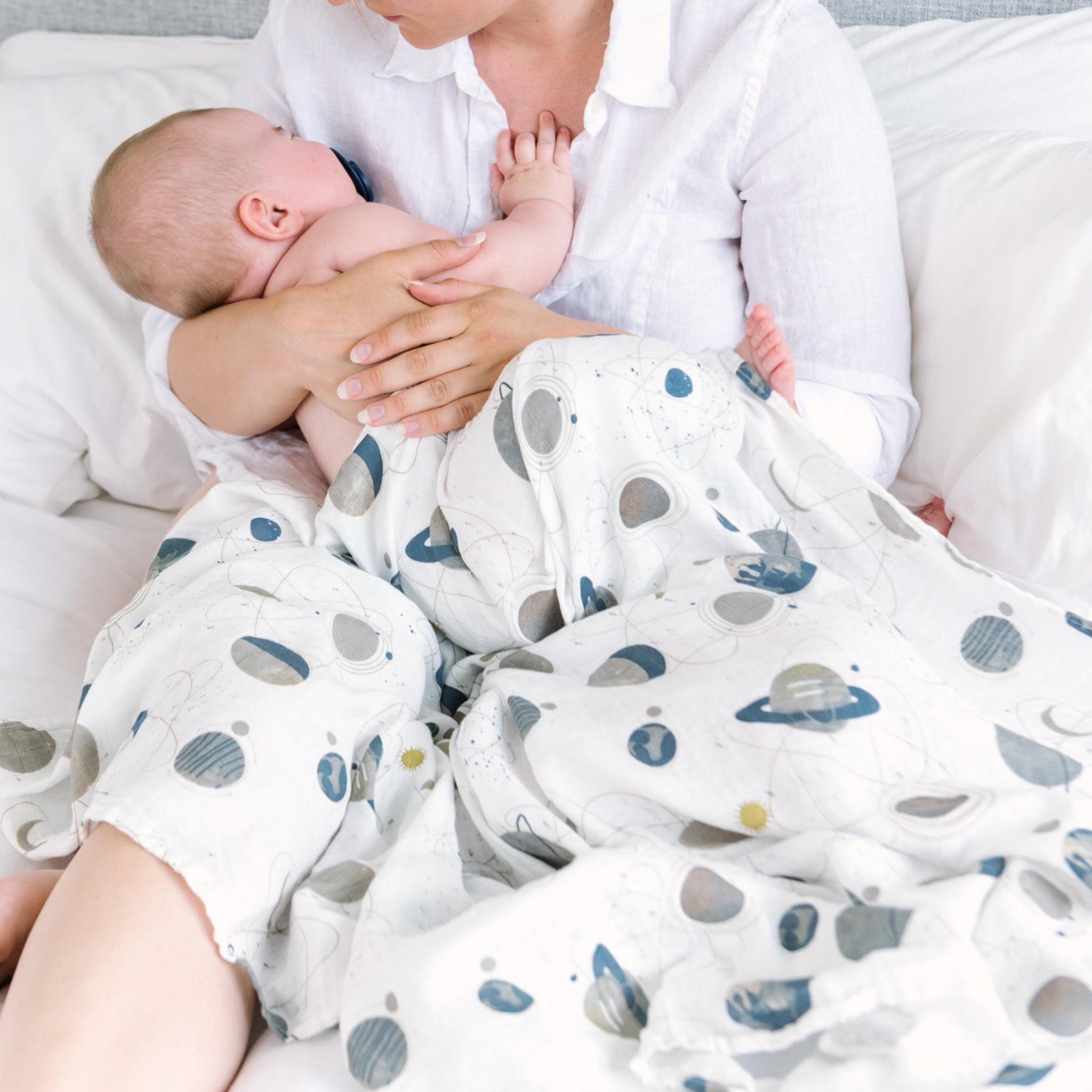 Bamboo Muslin Swaddle - Space by Dolly Lana