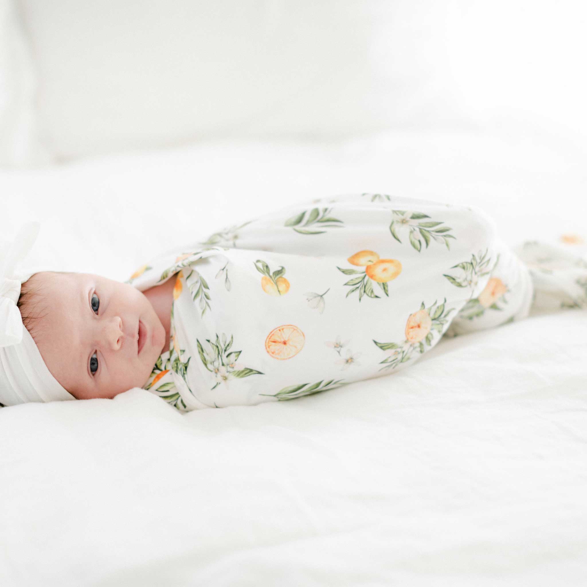 Stretchy Swaddle Blanket - Tangerine by Dolly Lana