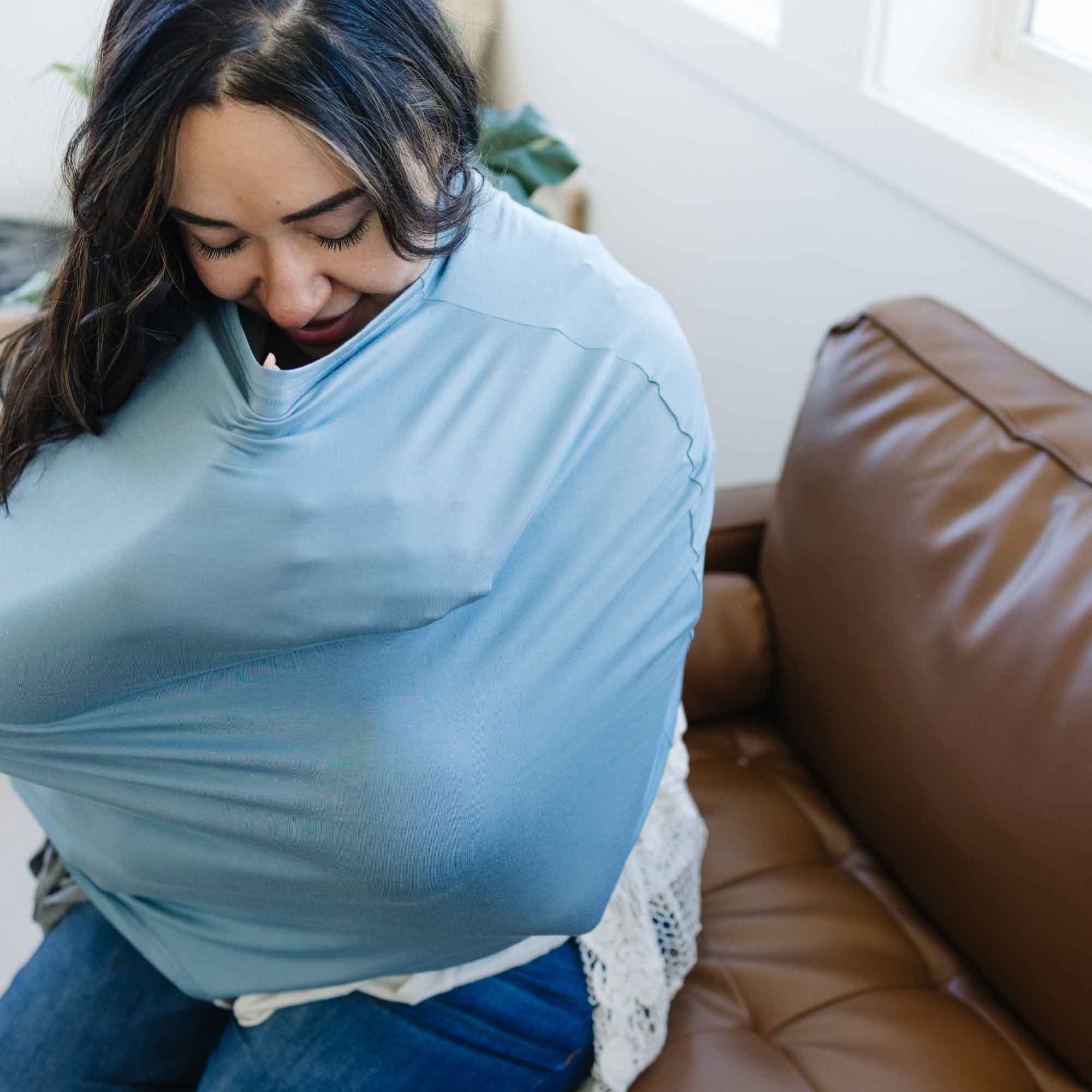 Multi Use Baby Cover - Dusty Blue by Dolly Lana