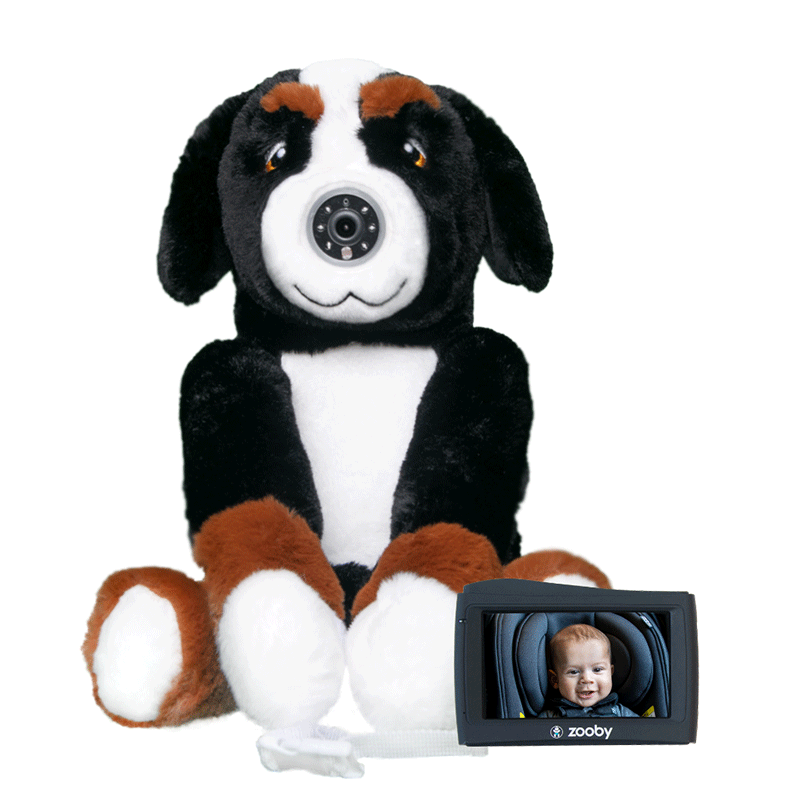 zooby Cooper Canine wireless baby monitor plush design