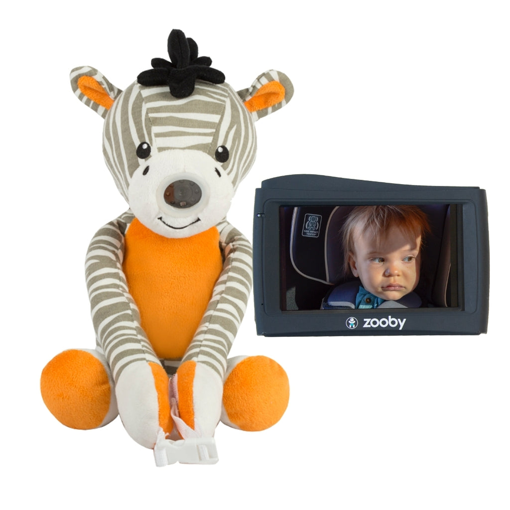 LIMITED EDITION zooby kin Car Baby Monitor- Zachary Zebra - infanttech